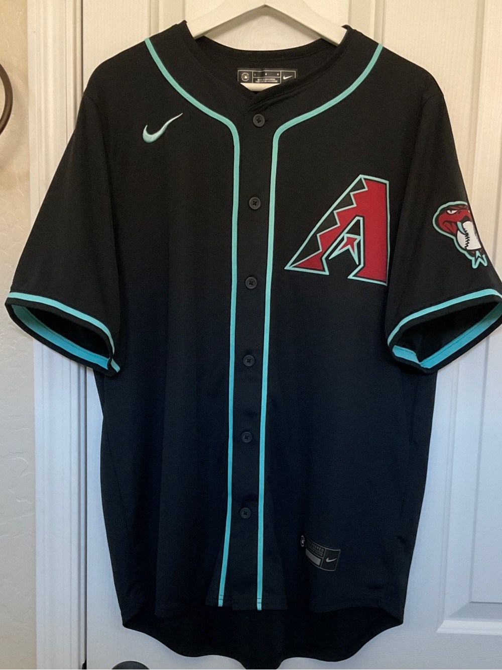 Nike Arizona Diamondbacks Black Jersey with Teal Trim